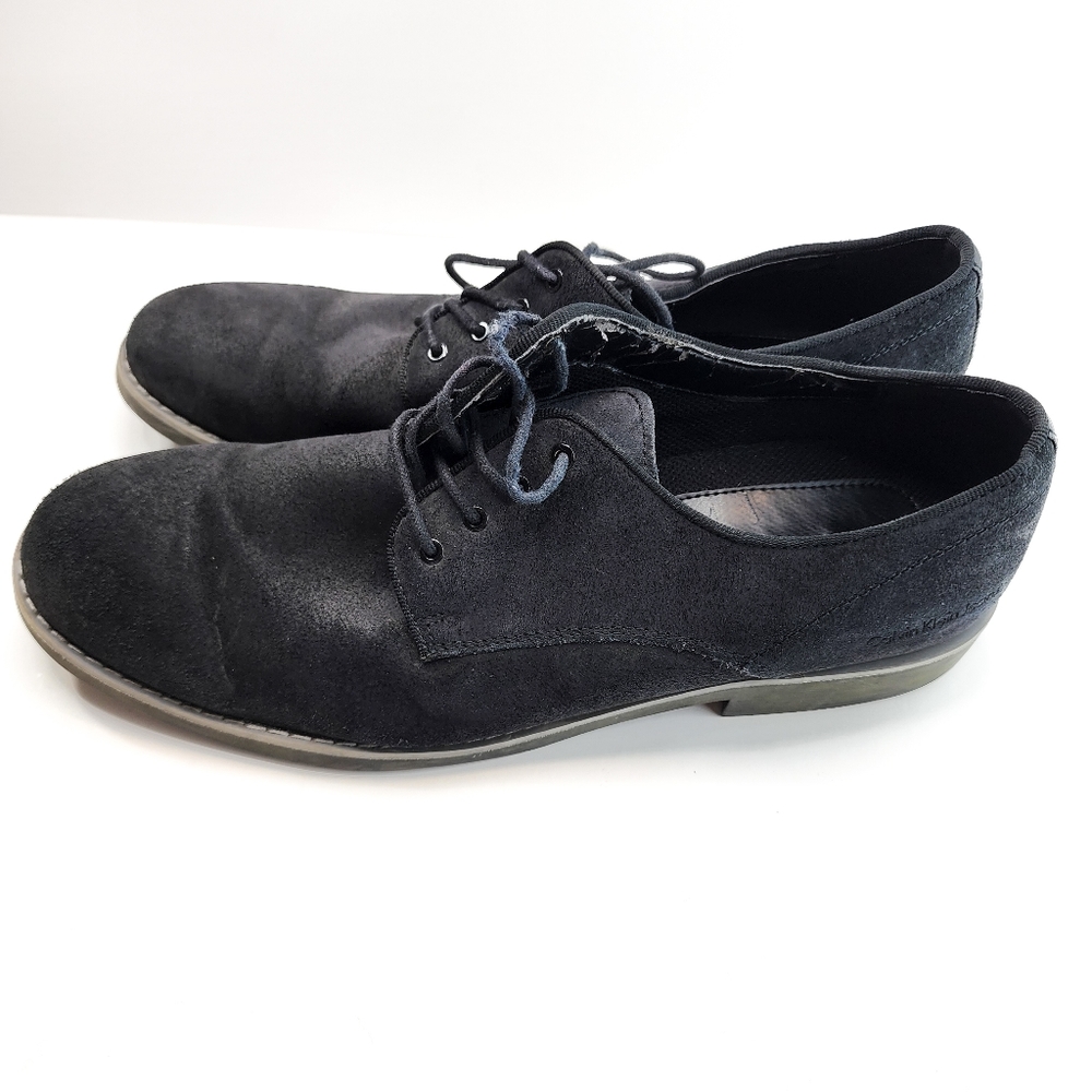 🤑Calvin Klein Massey black suede Oxford loafers